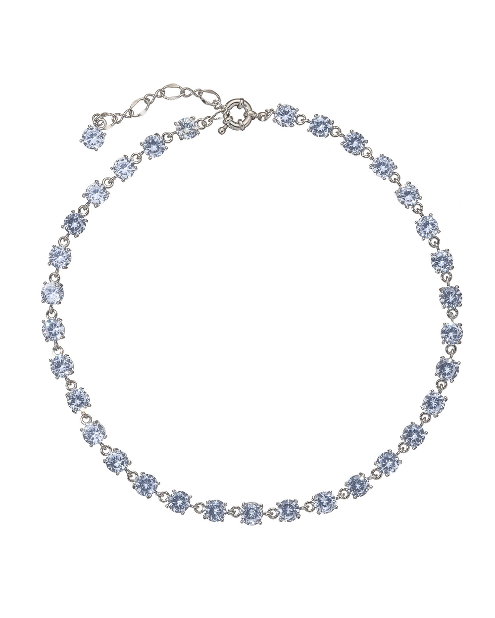 Колье крупные цирконии, серебро