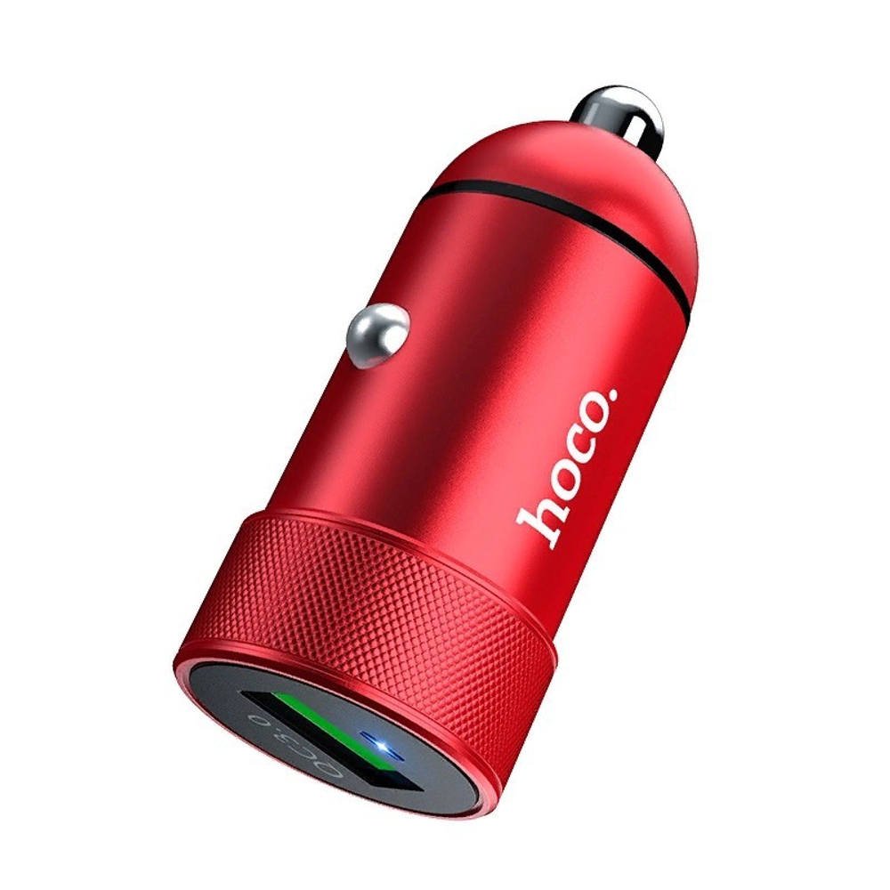 Разделитель автомобильный Hoco Z32 Speed Up single port QC3.0 car charger (USB: 3.6V-6.5V &amp; 3A) Красный