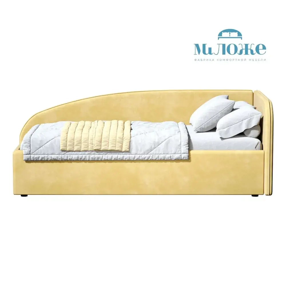 Кровать Элис 90х200 Желтый Правый Угол