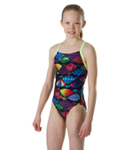 Купальник детский спортивный Speedo TranquilFan Allover Digital Thinstrap Crossback