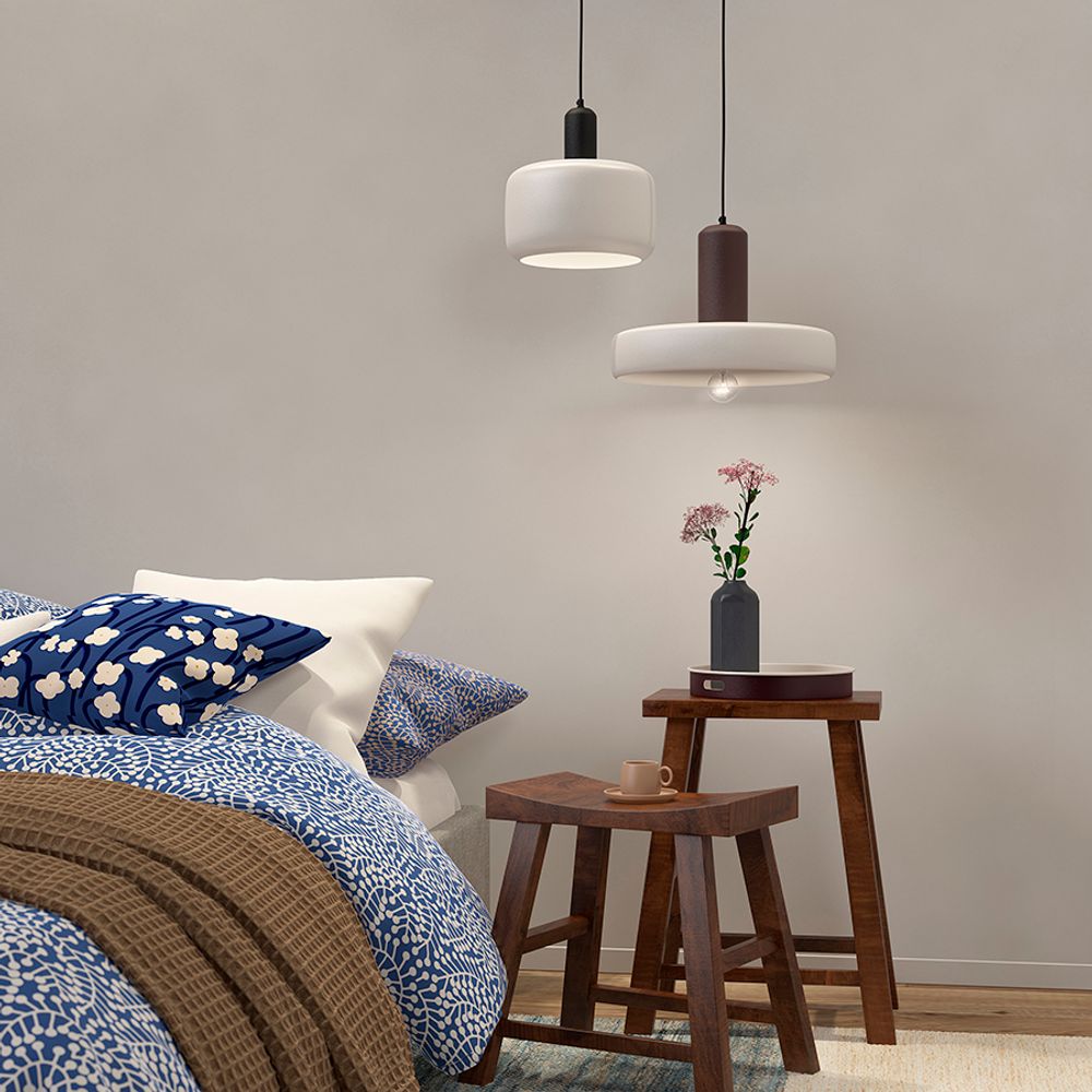 Светильник подвесной Juko, Ø28х32 см, черный/бежевый