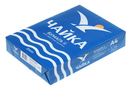 Бумага для офисной техники Чайка белая А4 класс В белизна 150-156% CIE 80г/м2 500л Mondi
