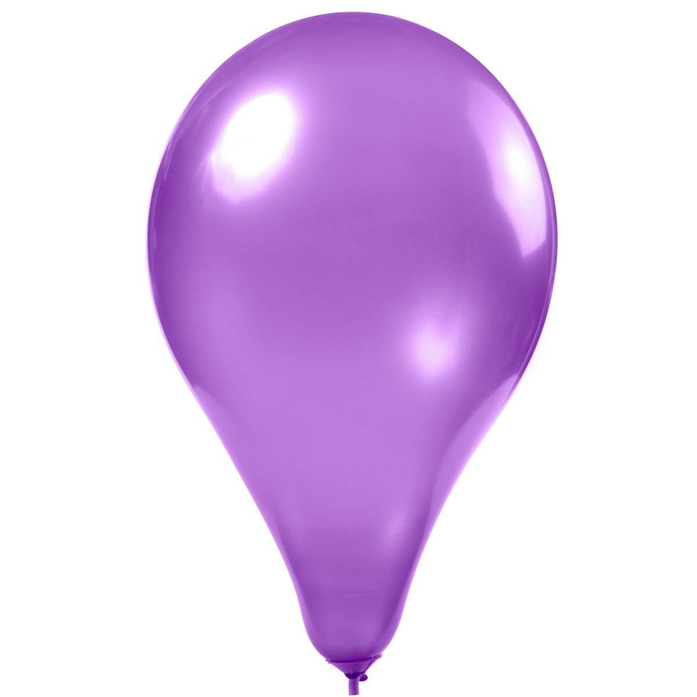 Шар воздушный металлик Alingar, №10, фиолетовый, 100шт/уп, пакет с европодвесом