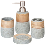 Набор для ванной комнаты 4пр (дозатор для мыла, стакан для зубных щеток, мыльница, стакан) "Cozy hou