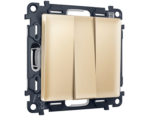 MA605010 Комплект механизма 3-кл выключателя ALFA Шампань QUANT (AP6050, VM133)