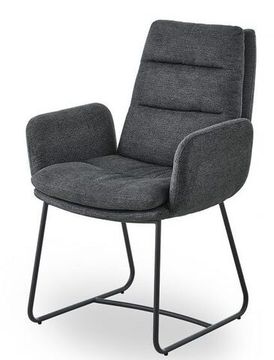 Стул мягкий обеденный с подлокотниками Vern темно-серый