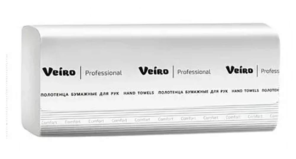 Полотенца бумажные Veiro Professional Comfort KW208 белые двухслойные 150 листов