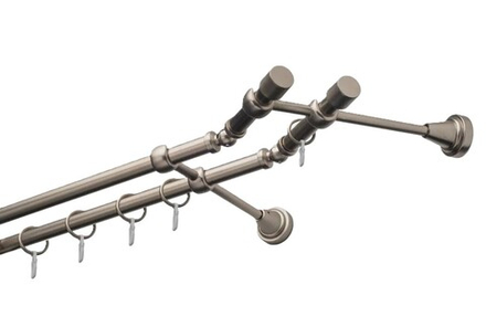 Карниз для штор 360см (составной) двухрядный с кольцами