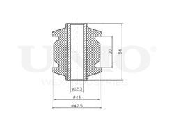 Сайлентблок задней продольной тяги UNIO RMP-20609