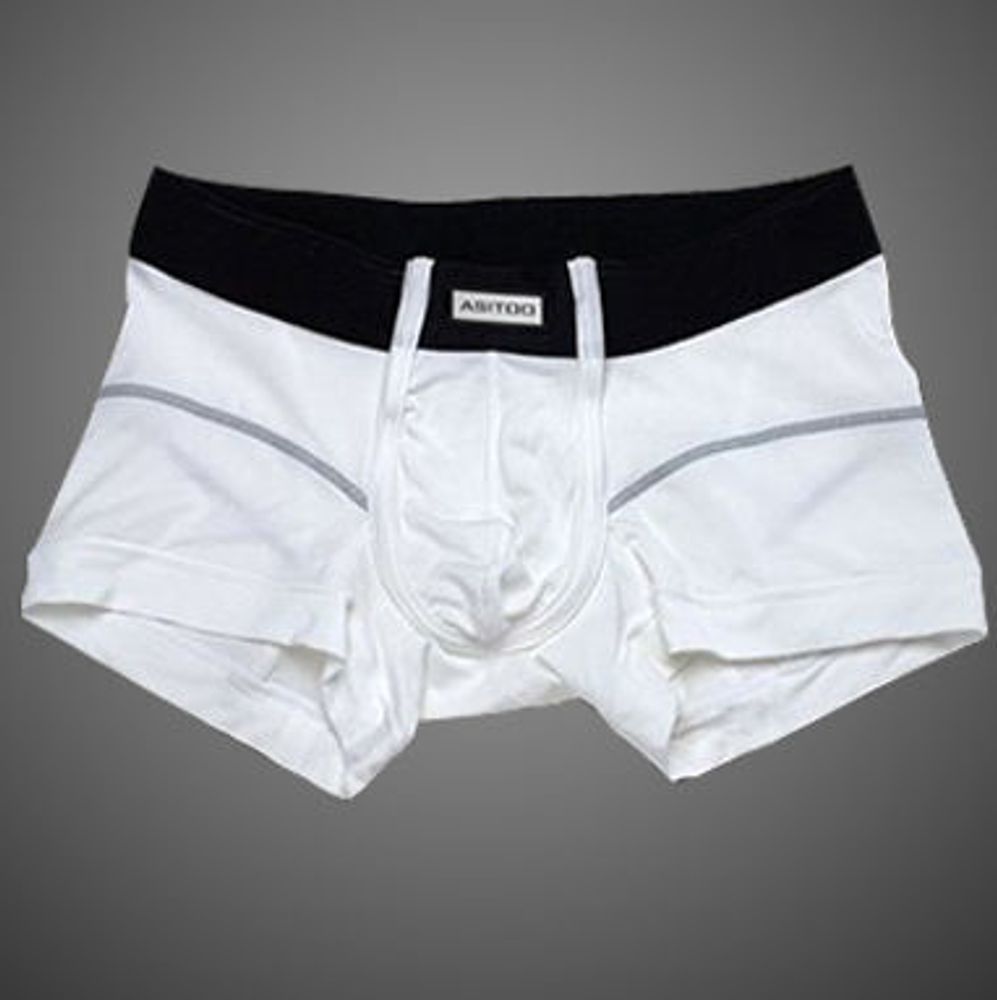 Мужские трусы боксеры Asitoo White Black Waist Hip Boxer