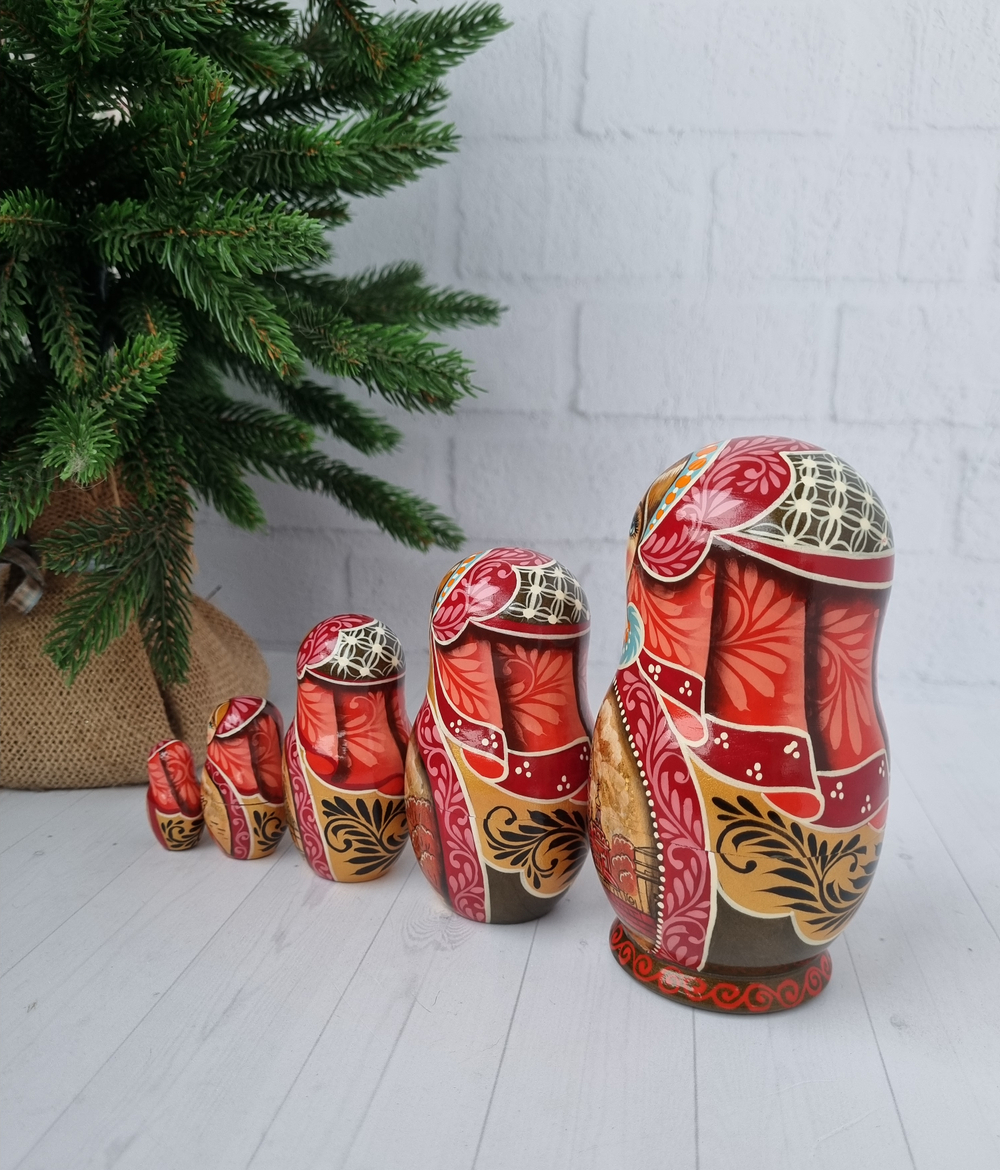 Матрешка Виды города 12см 5 мест