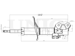 Амортизатор газовый передней подвески левый UNIO SAB-10020