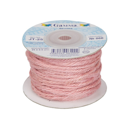 Шнур "Gamma", 2 мм, бечевка, цв.066 розовый