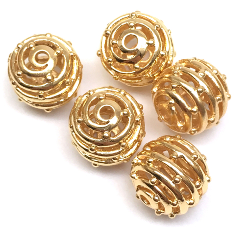 Бусины "Планета" 10 мм, позолота