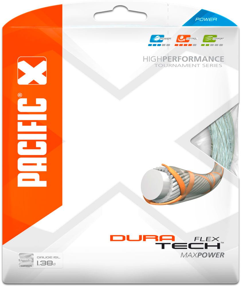 Теннисные струны Pacific Dura Tech Flex (12,2 m) - white