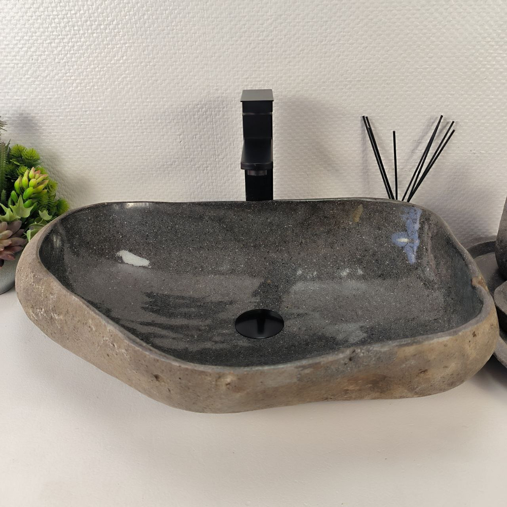 Раковина из речного камня RS-64879 61*39*14 0863