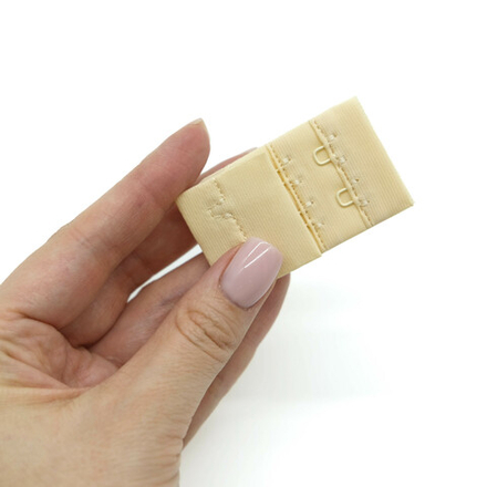 Застежка на крючки и петли (2 ряда), ширина 3,2см, БЕЖЕВЫЙ