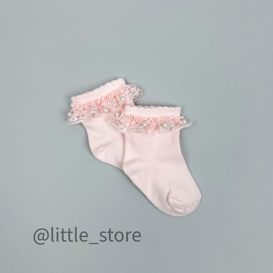 Носочки хлопковые "Нарядные" Нежно-розовые