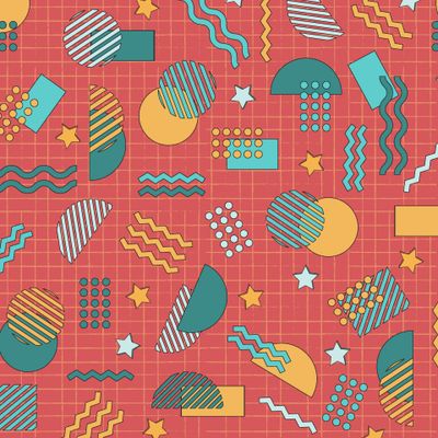 Красная ретро-геометрия 90-х (Дизайнер Irina Skaska)