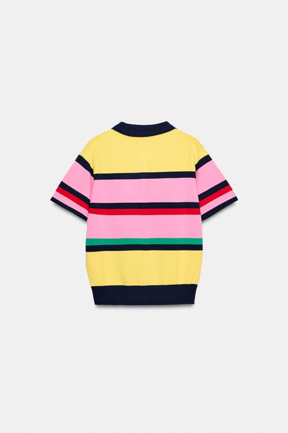 ZARA ТРИКОТАЖНОЕ ПОЛО В ПОЛОСКУ, РАЗНОЦВЕТНЫЙ