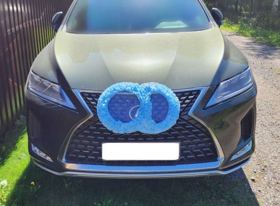 Свадебные кольца для украшения машины, голубые широкие