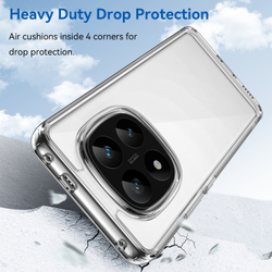 Усиленный прозрачный чехол для Xiaomi Redmi Note 14 Pro+, увеличенные защитные свойства, мягкий отклик кнопок