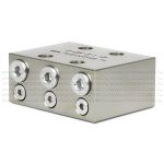 2-05-3П-D (5ccm/str) - Питатель модульного исполнения для двухлинейных смазочных систем с рабочим давлением 200 бар, количество выходов 3, максимальная доза на выход 5 мл/цикл, без индикатора