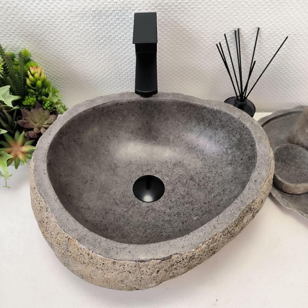 Раковина из речного камня RS-63562 (45*40*16) 0122