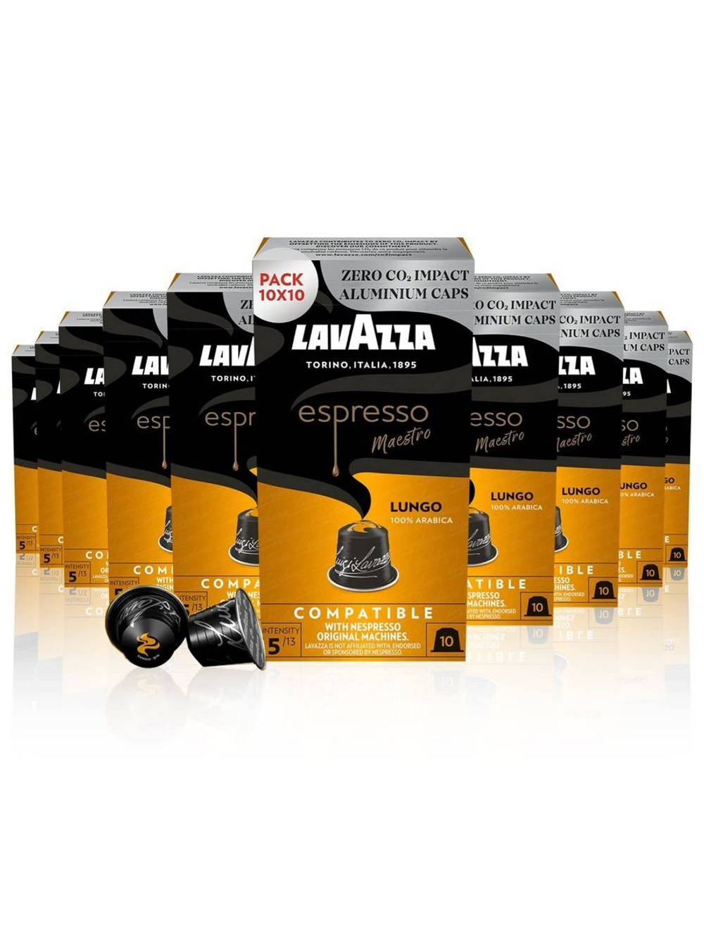 Кофе в капсулах Lavazza Espresso Maestro Lungo, 10 капсул для кофемашин Nespresso (Лавацца) х 10 шт