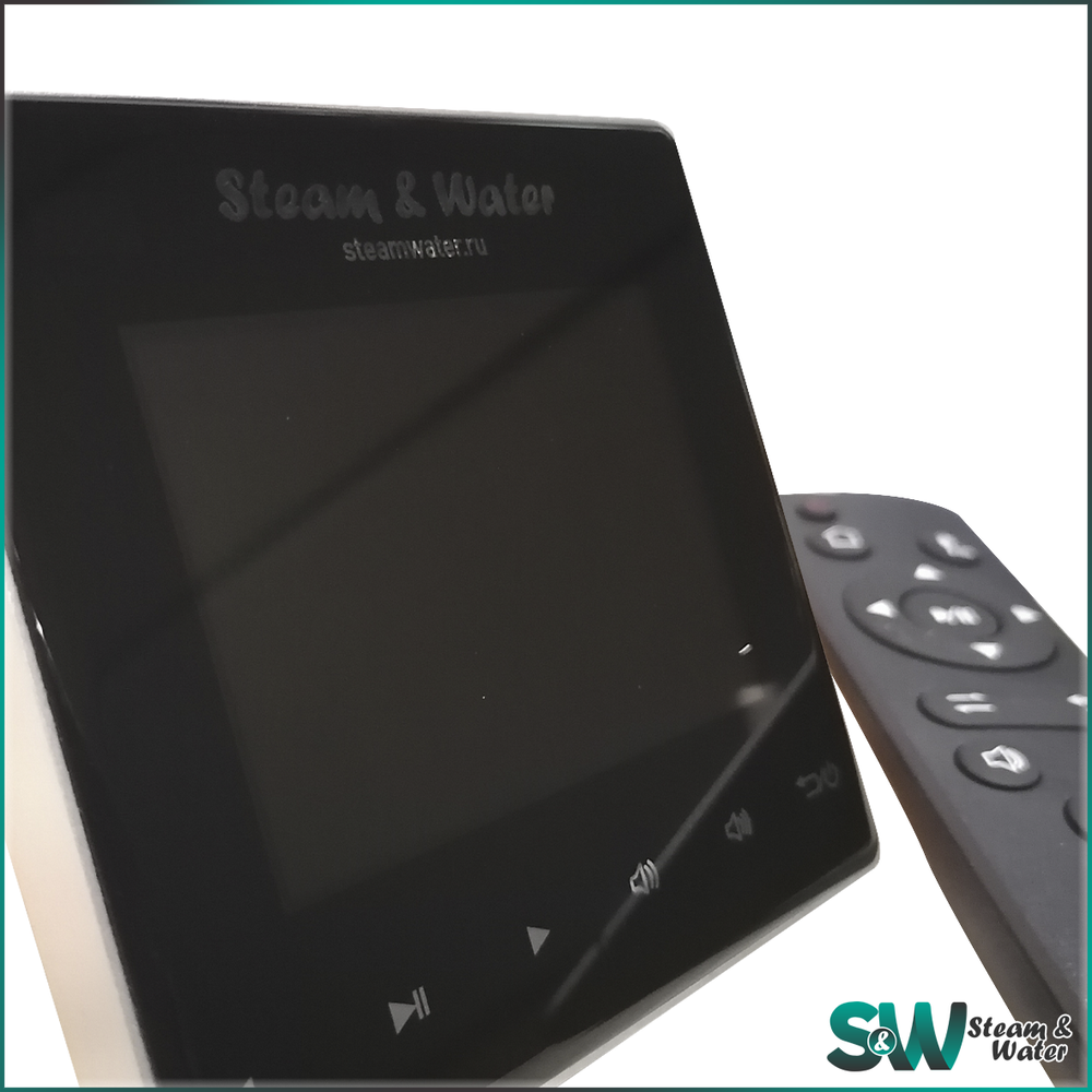 Комплект влагостойкой акустики для бани и сауны - SW 1 Black SAUNA (круглая решетка)