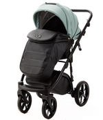 Детская коляска Adamex Nola Deluxe 3 в 1 N-SD103 (СЕРО-ЗЕЛ. КОЖА + ЧЕРН.КОЖА)