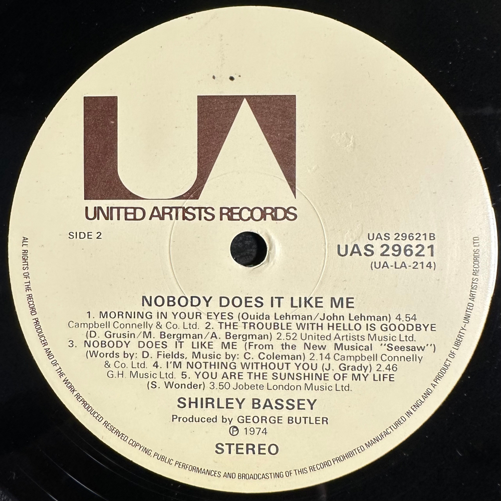 Shirley Bassey - Nobody Does It Like Me (Англия 1974г.)