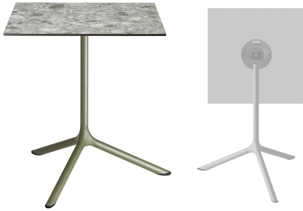 Стол ламинированный обеденный складной Scab Design Tripe Maxi Folding, оливковый, зернистый