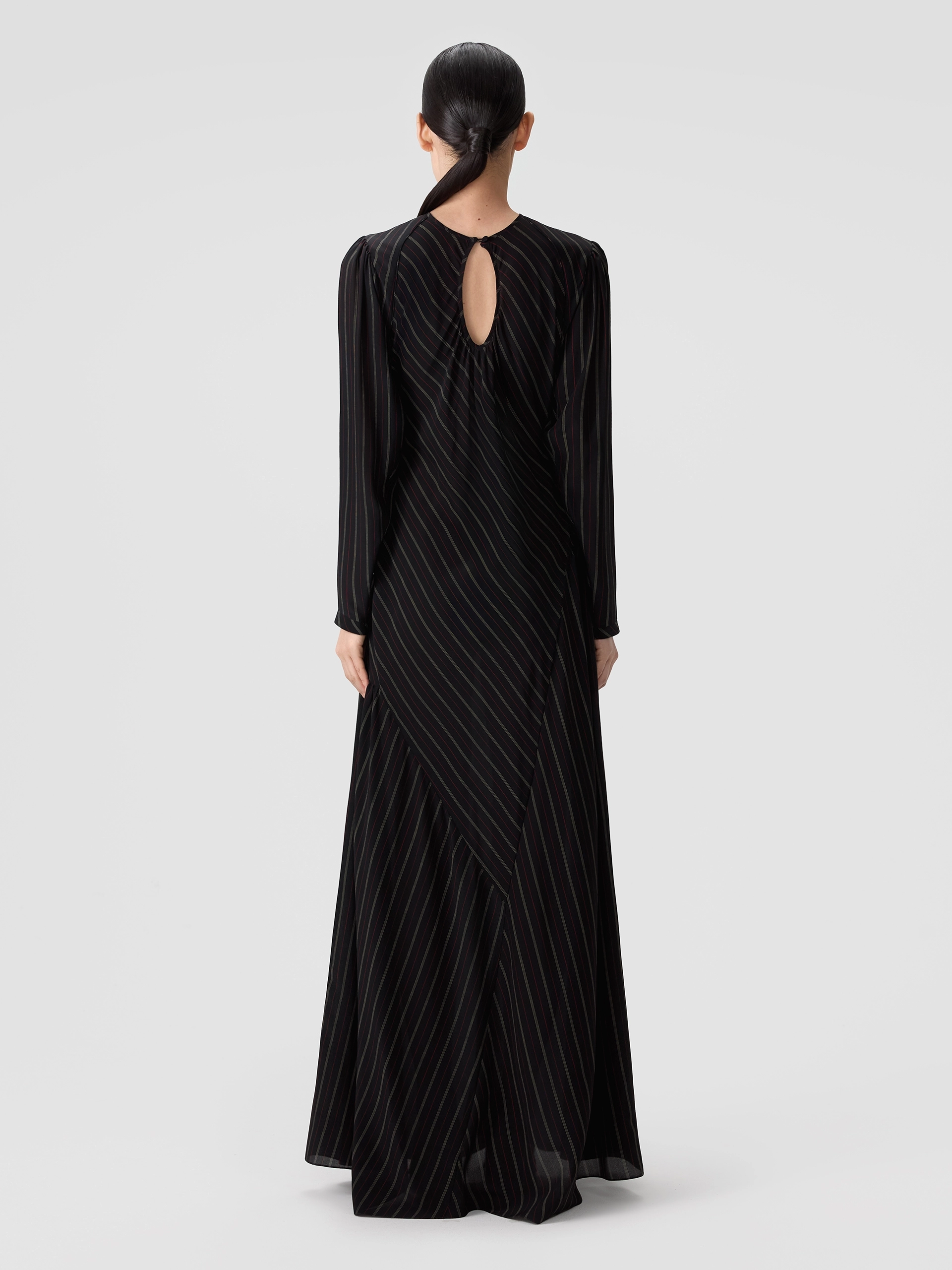 Платье макси в тонкую полоску OLA OLA