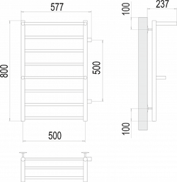 Полотенцесушитель водяной Terminus Анкона П8 500х800 бп500
