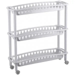 Этажерка узкая «ДЖУЛИЯ» 3 полки, цвет светло-серый 59*18*61см