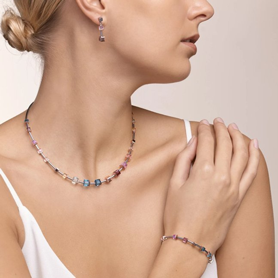 Колье Coeur de Lion Multicolor 5062/10-1578 цвет зеленый, желтый, розовый, голубой