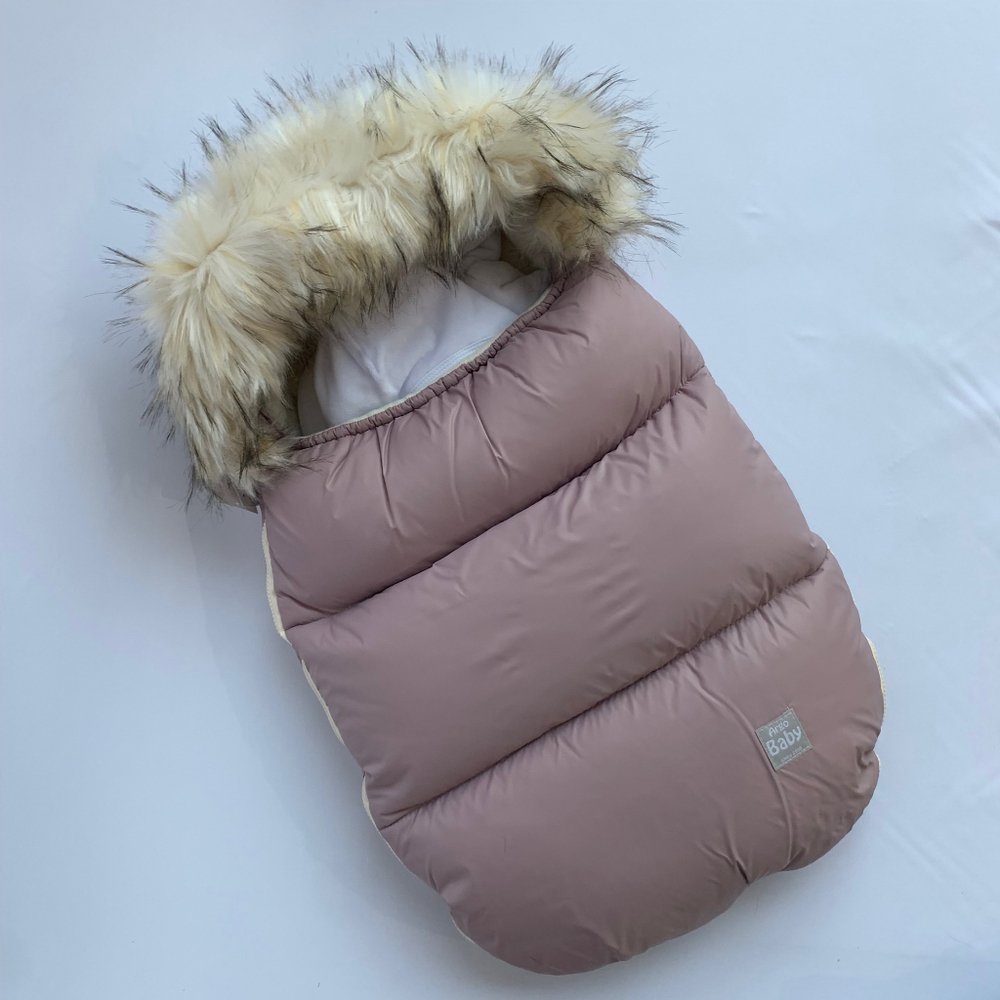 Конверт на выписку с комбинезоном "Winter", меховой (конверт,кокон, чепчик)