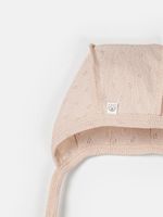 Чепчик "Нюд" из ажурного хлопка 0+