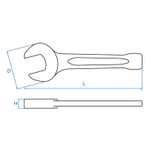 KING TONY (10A0-30) Ключ рожковый ударный 30 мм