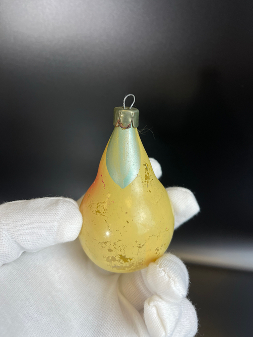Ёлочная игрушка "Груша" стекло винтаж СССР 1950-1970 гг