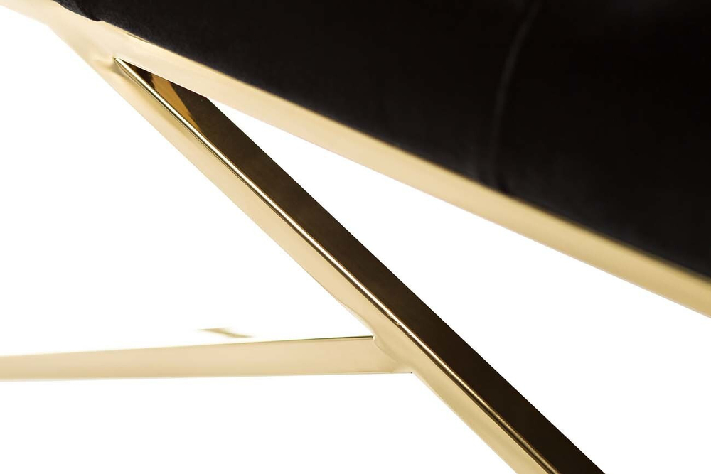 GY-BEN7835GOLD-BL Банкетка велюр черный/золото 110*42*46см
