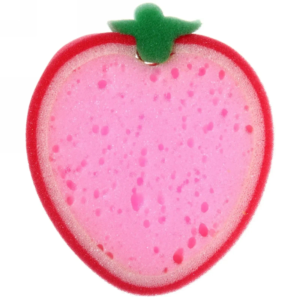 Губка для тела банная поролоновая «Клубничка», фигурная 13.5*11см