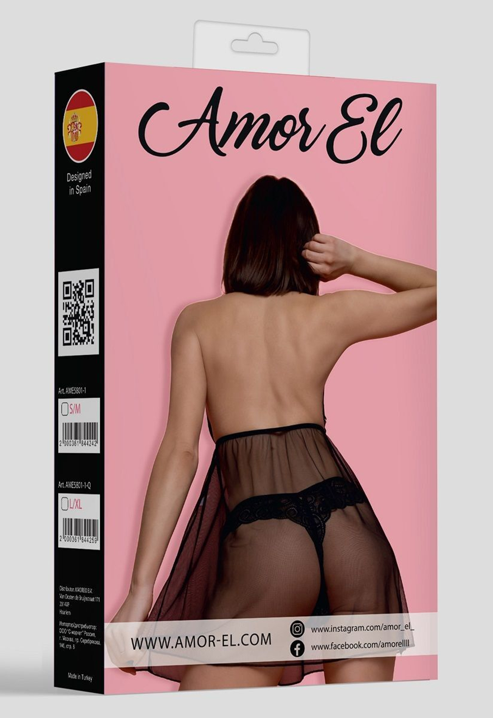 Черный полупрозрачный бэби-долл (Размер: S-M) (Цвет: черный)