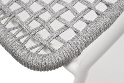 "Тунис" стул плетеный из роупа, каркас алюминий белый, роуп светло-серый