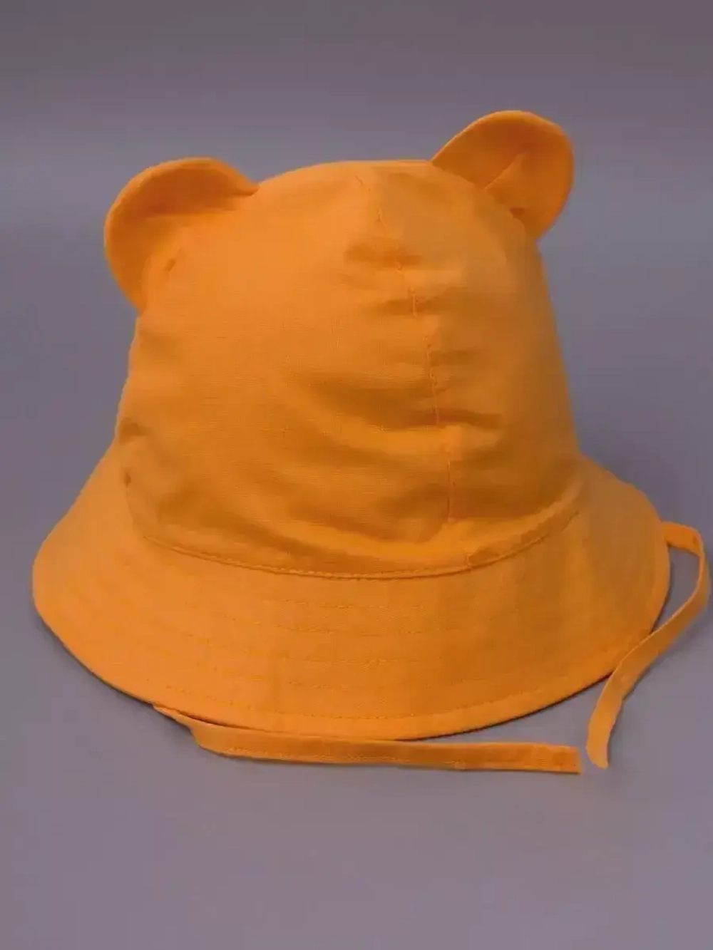 Детская оранжевая панама на завязках пляжная