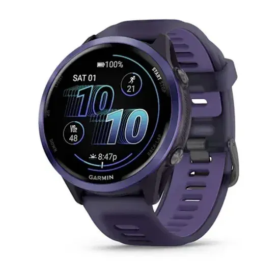 Умные часы Garmin Forerunner 570 - 47 мм Алюминий индиго с полупрозрачным ремешком цвета имперского фиолетового индиго