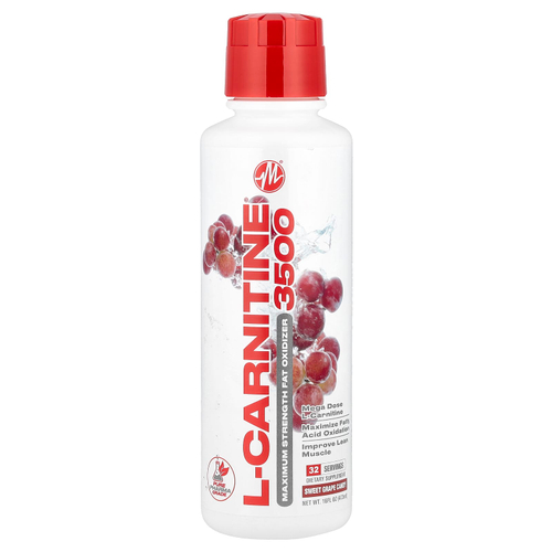 Metabolic Nutrition, L-Carnitine 3500®, сладкая виноградная конфета, 473 мл (16 жидк. унций)