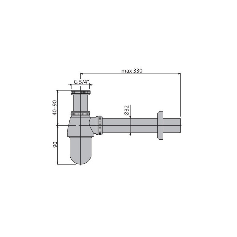 Сифон латунь 1,1/4*32 хром  ALCAPLAST