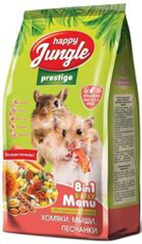 Корм Happy Jungle Prestige 8 в 1 Daily Menu для хомяков, мышей и песчанок, 500 г